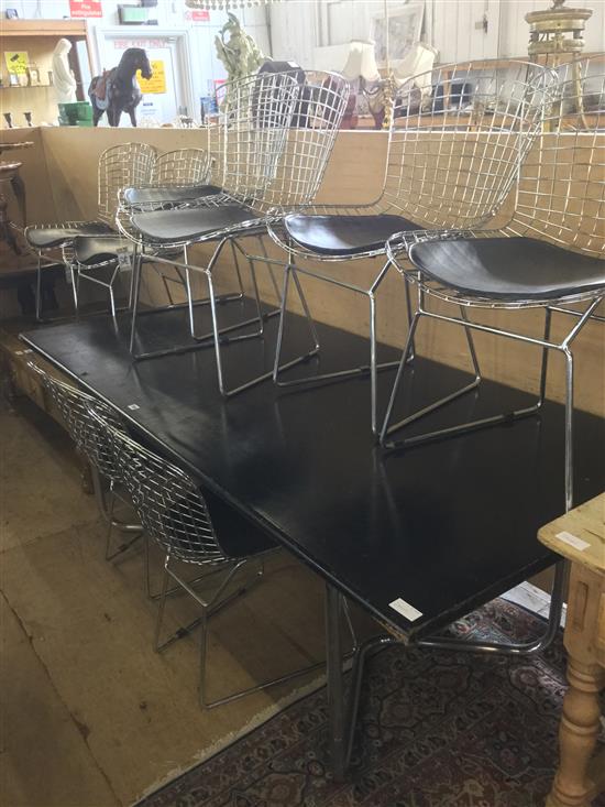 Retro metal frame table & 8 chairs